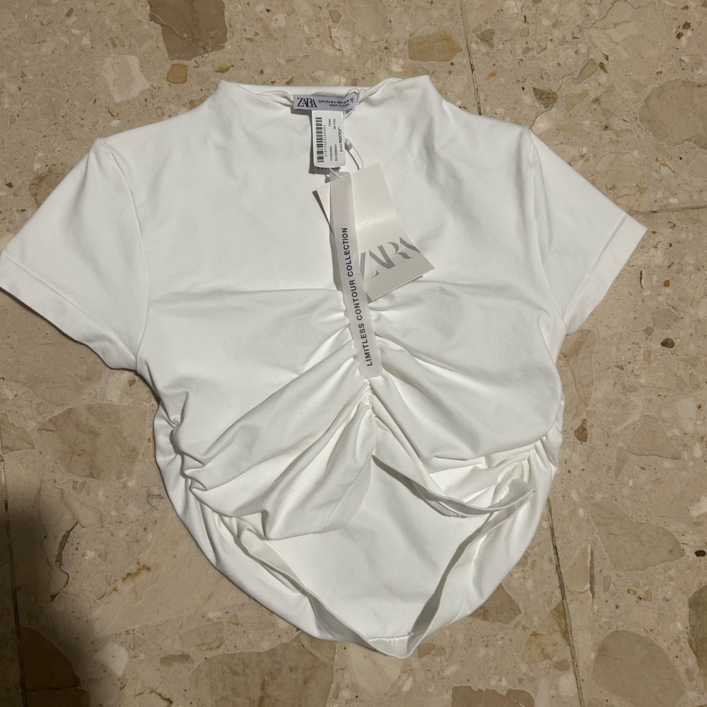White zara top